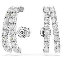 Matrix ear cuffs, Round cut, White, Rhodium plated by SWAROVSKI