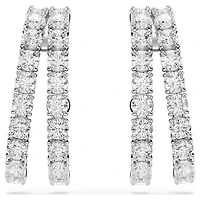 Matrix ear cuffs, Round cut, White, Rhodium plated by SWAROVSKI