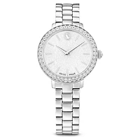 Matrix 3-link watch, Swiss Made, Metal bracelet, Silver tone, Stainless steel by SWAROVSKI