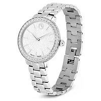 Matrix 3-link watch, Swiss Made, Metal bracelet, Silver Tone, Stainless steel by SWAROVSKI