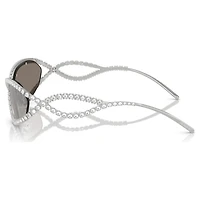 Sunglasses, Mask shape, SK7024, Silver Tone by SWAROVSKI