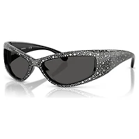 Sunglasses, Mask shape, SK6027, Black by SWAROVSKI
