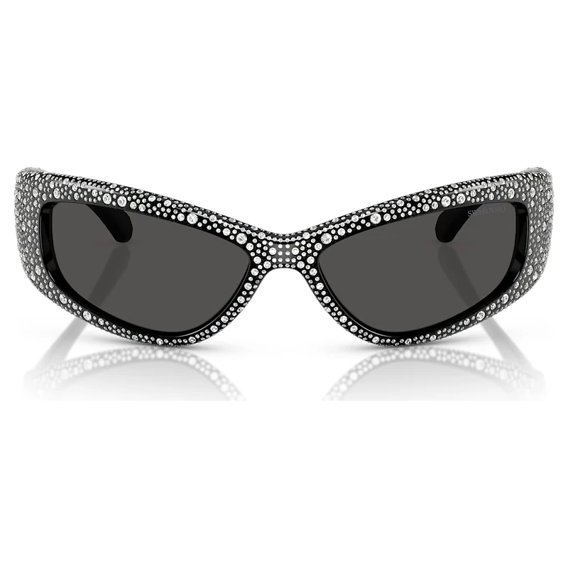 Sunglasses, Mask shape, SK6027, Black by SWAROVSKI