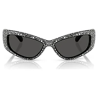 Sunglasses, Mask shape, SK6027, Black by SWAROVSKI