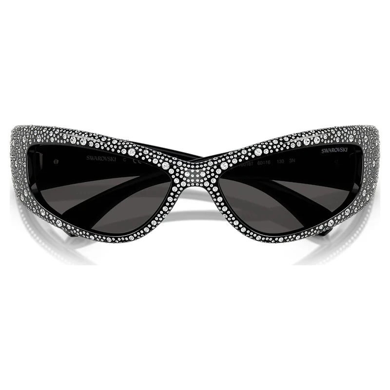 Sunglasses, Mask shape, SK6027, Black by SWAROVSKI
