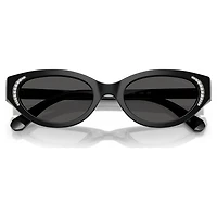 Sunglasses, Cat-Eye shape, SK6030, Black by SWAROVSKI