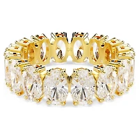Matrix ring, Oval cut, White, Gold-tone plated by SWAROVSKI