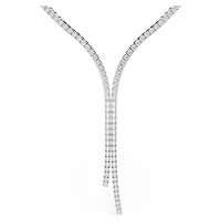 Matrix Y necklace, Round cut, White, Rhodium plated by SWAROVSKI