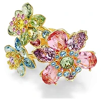 Idyllia ring, Mixed cuts, Flower, Multicoloured, Gold-tone plated by SWAROVSKI