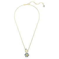 Idyllia pendant, Mixed cuts, Flower, Blue, Gold-tone plated by SWAROVSKI