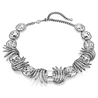 The Vienna Collection necklace, Feather, White, Ruthenium plated by SWAROVSKI