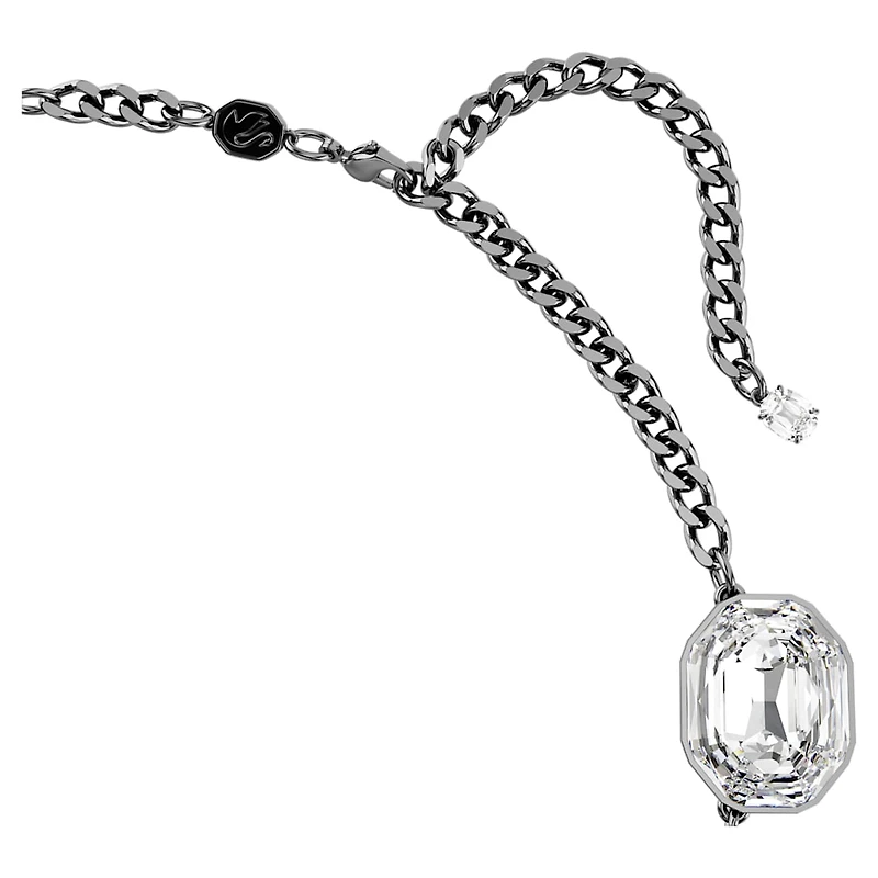The Vienna Collection necklace, Feather, White, Ruthenium plated by SWAROVSKI
