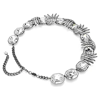 The Vienna Collection necklace, Feather, White, Ruthenium plated by SWAROVSKI