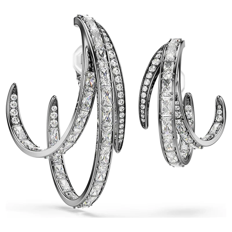 The Vienna Collection ear cuff set (3), Feather, Ruthenium plated by SWAROVSKI