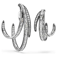The Vienna Collection ear cuff set (3), Feather, Ruthenium plated by SWAROVSKI