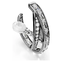 The Vienna Collection ear cuff set (3), Feather, Ruthenium plated by SWAROVSKI