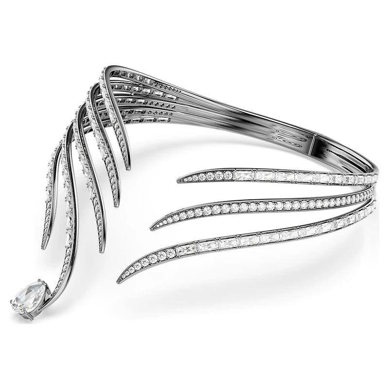 The Vienna Collection choker, Feather, White, Ruthenium plated by SWAROVSKI