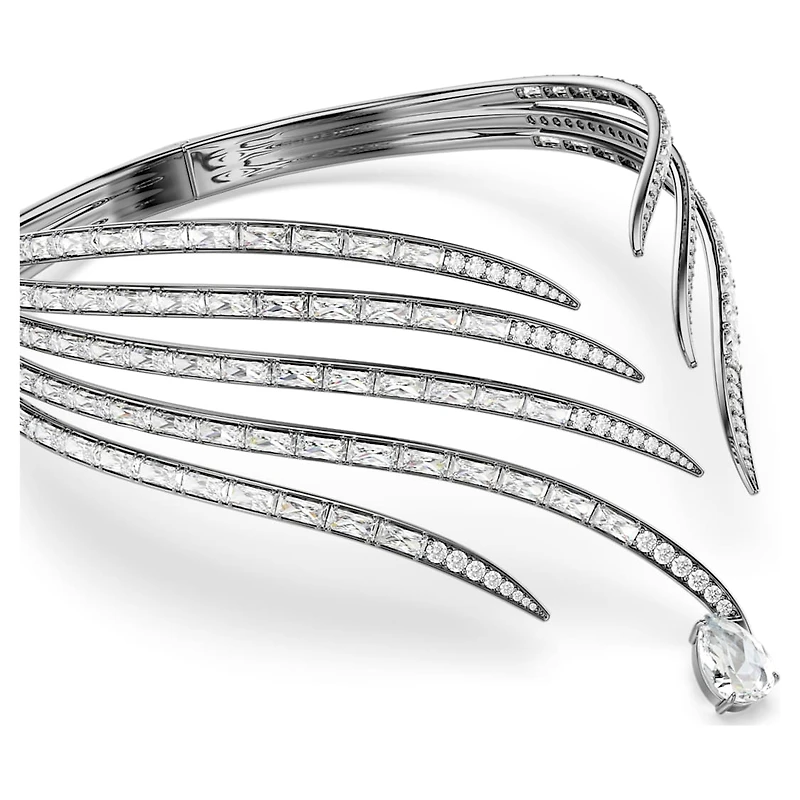 The Vienna Collection choker, Feather, White, Ruthenium plated by SWAROVSKI