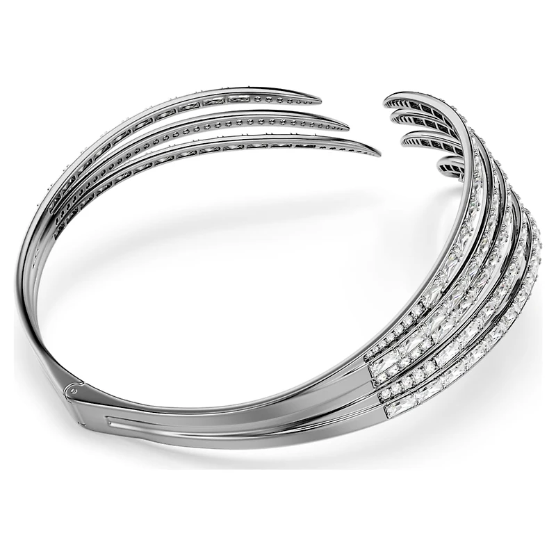 The Vienna Collection choker, Feather, White, Ruthenium plated by SWAROVSKI