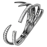 The Vienna Collection bangle, Feather, White, Ruthenium plated by SWAROVSKI