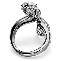 The Vienna Collection open ring, Feather, White, Ruthenium plated by SWAROVSKI