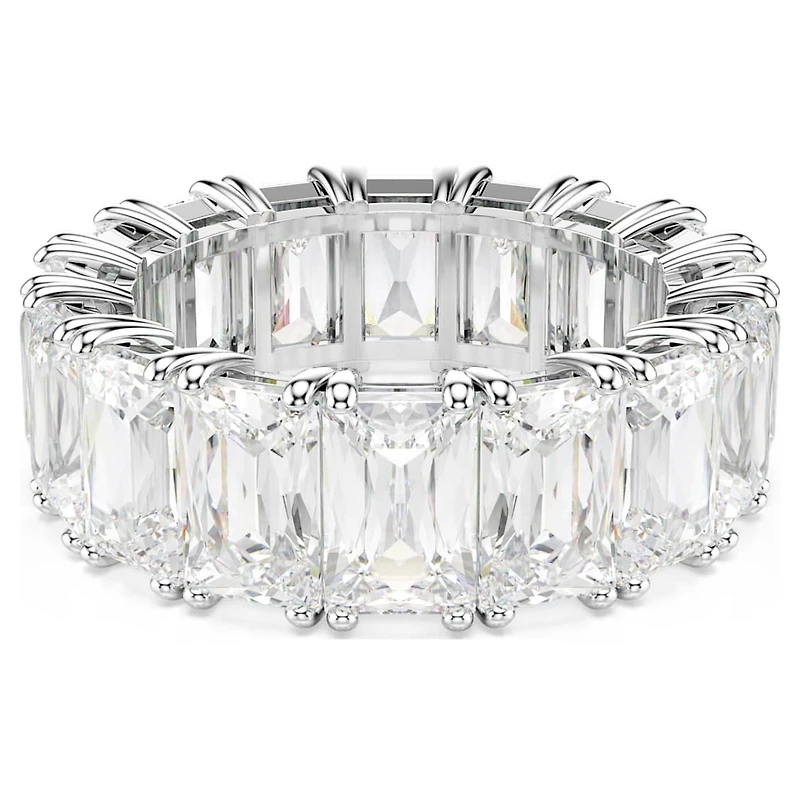 Matrix Vittore ring, Baguette cut, White, Rhodium plated by SWAROVSKI