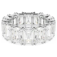 Matrix Vittore ring, Baguette cut, White, Rhodium plated by SWAROVSKI