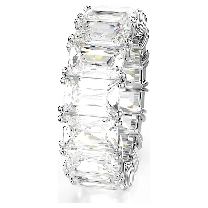 Matrix Vittore ring, Baguette cut, White, Rhodium plated by SWAROVSKI