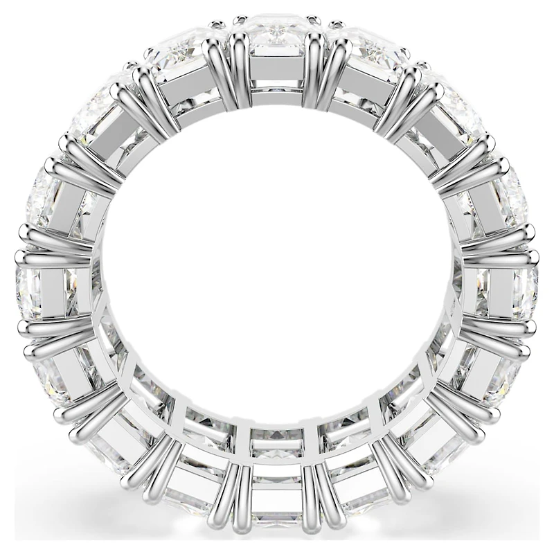 Matrix Vittore ring, Baguette cut, White, Rhodium plated by SWAROVSKI