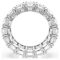 Matrix Vittore ring, Baguette cut, White, Rhodium plated by SWAROVSKI