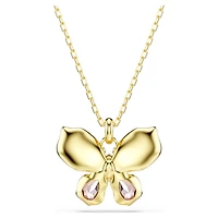 Idyllia pendant, Mixed cuts, Pavé, Butterfly, Multicoloured, Gold-tone plated by SWAROVSKI