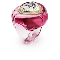 Dulcis cocktail ring, Heart cut, Pavé, Heart, Pink by SWAROVSKI
