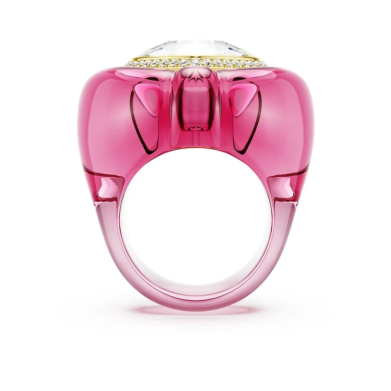 Dulcis cocktail ring, Heart cut, Pavé, Heart, Pink by SWAROVSKI