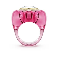 Dulcis cocktail ring, Heart cut, Pavé, Heart, Pink by SWAROVSKI