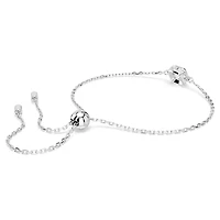Birthstone bracelet, Square cut, April, White, Rhodium plated by SWAROVSKI