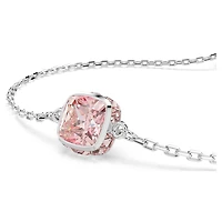 Birthstone bracelet, Square cut, June, Pink, Rhodium plated by SWAROVSKI