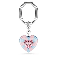 Key ring, Heart cut, Heart, Multicolored, Rhodium plated by SWAROVSKI