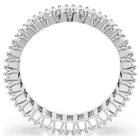 Matrix ring, Baguette cut, White, Silver-tone finish by SWAROVSKI