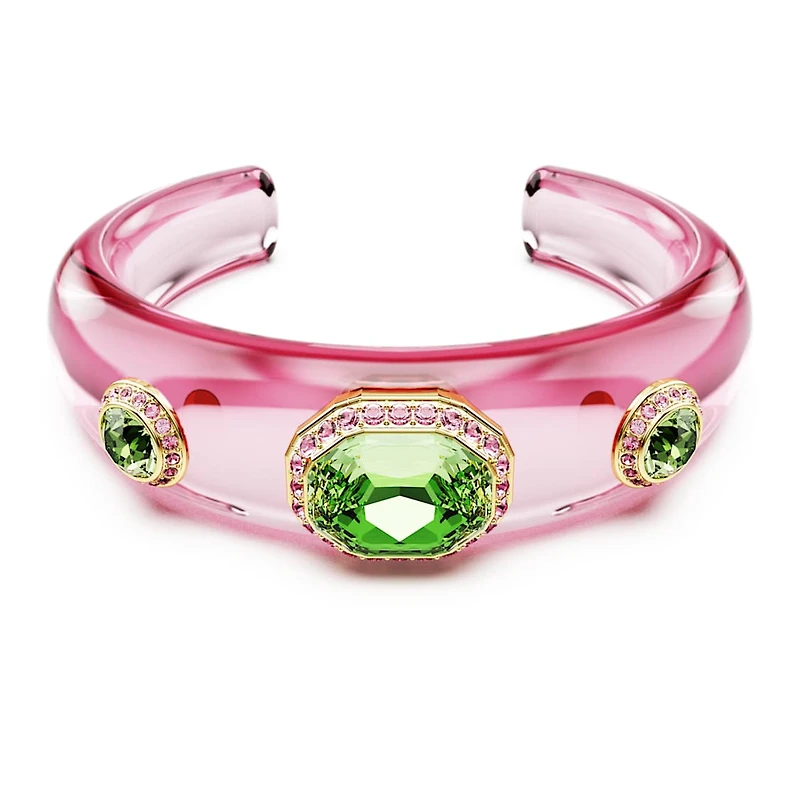 Dulcis cuff, Mixed cuts, Multicoloured, Gold-tone plated by SWAROVSKI
