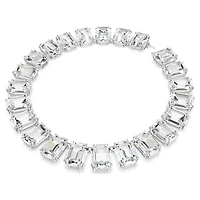 Millenia Tennis necklace, Oversized crystals, Octagon cut, White, Rhodium plated by SWAROVSKI