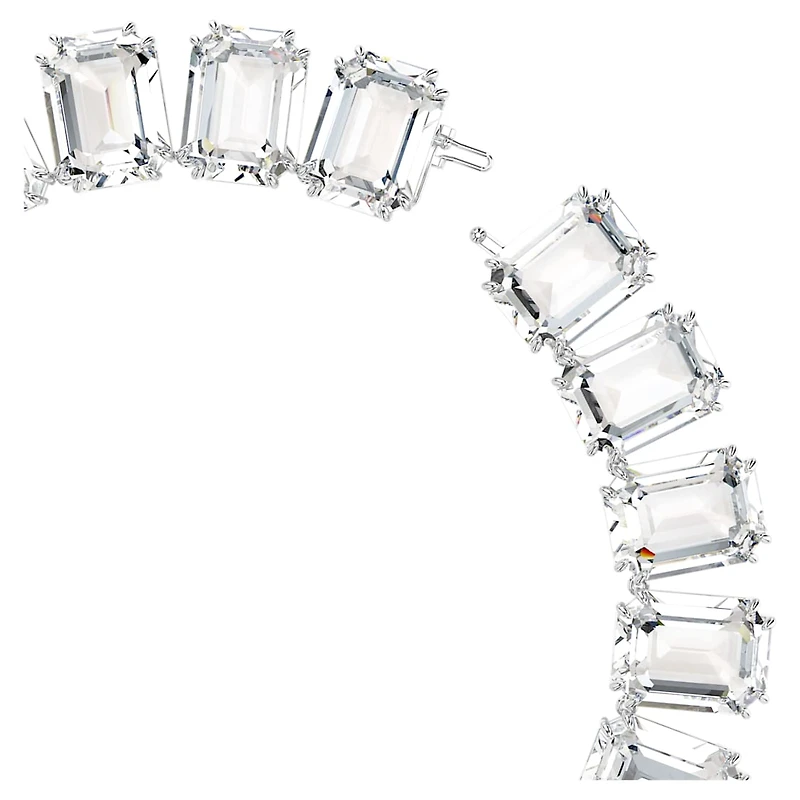 Millenia Tennis necklace, Oversized crystals, Octagon cut, White, Rhodium plated by SWAROVSKI