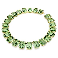 Millenia necklace, Oversized crystals, Octagon cut, Green, Gold-tone plated by SWAROVSKI