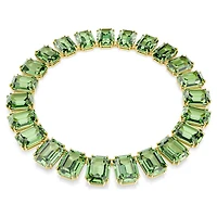 Millenia necklace, Oversized crystals, Octagon cut, Green, Gold-tone plated by SWAROVSKI