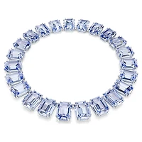 Millenia Tennis necklace, Oversized crystals, Octagon cut, Blue, Rhodium plated by SWAROVSKI