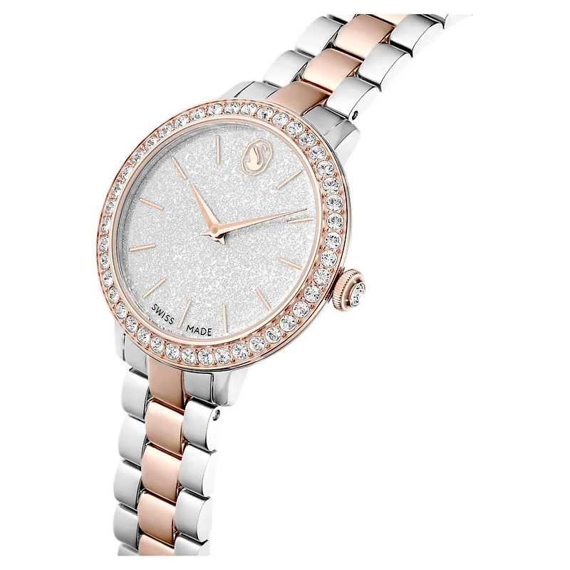Matrix 3-link watch, Swiss Made, Metal bracelet, Silver Tone
