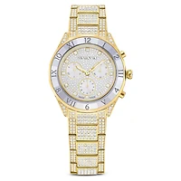 Dextera lux watch, Swiss Made, Metal bracelet, Gold tone, Gold-tone finish by SWAROVSKI