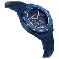 Dextera chrono watch, 39mm, Swiss Made, Metal bracelet, Blue, Blue finish by SWAROVSKI