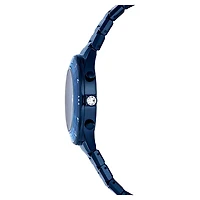 Dextera chrono watch, 39mm, Swiss Made, Metal bracelet, Blue, Blue finish by SWAROVSKI