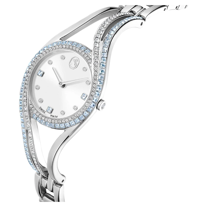 Hyperbola bangle watch, Swiss Made, Stainless steel by SWAROVSKI
