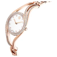 Hyperbola bangle watch, Swiss Made, Rose gold tone, Rose gold-tone finish by SWAROVSKI